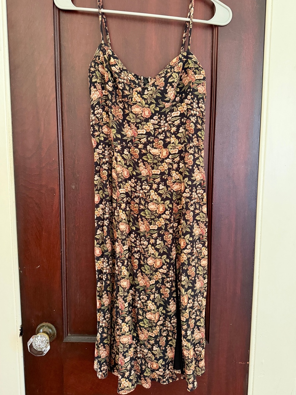 Floral Dress in Black and Peach